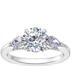 NEW Bella Vaughan Pear Three Stone Engagement Ring in Platinum (.38 ct. tw.)